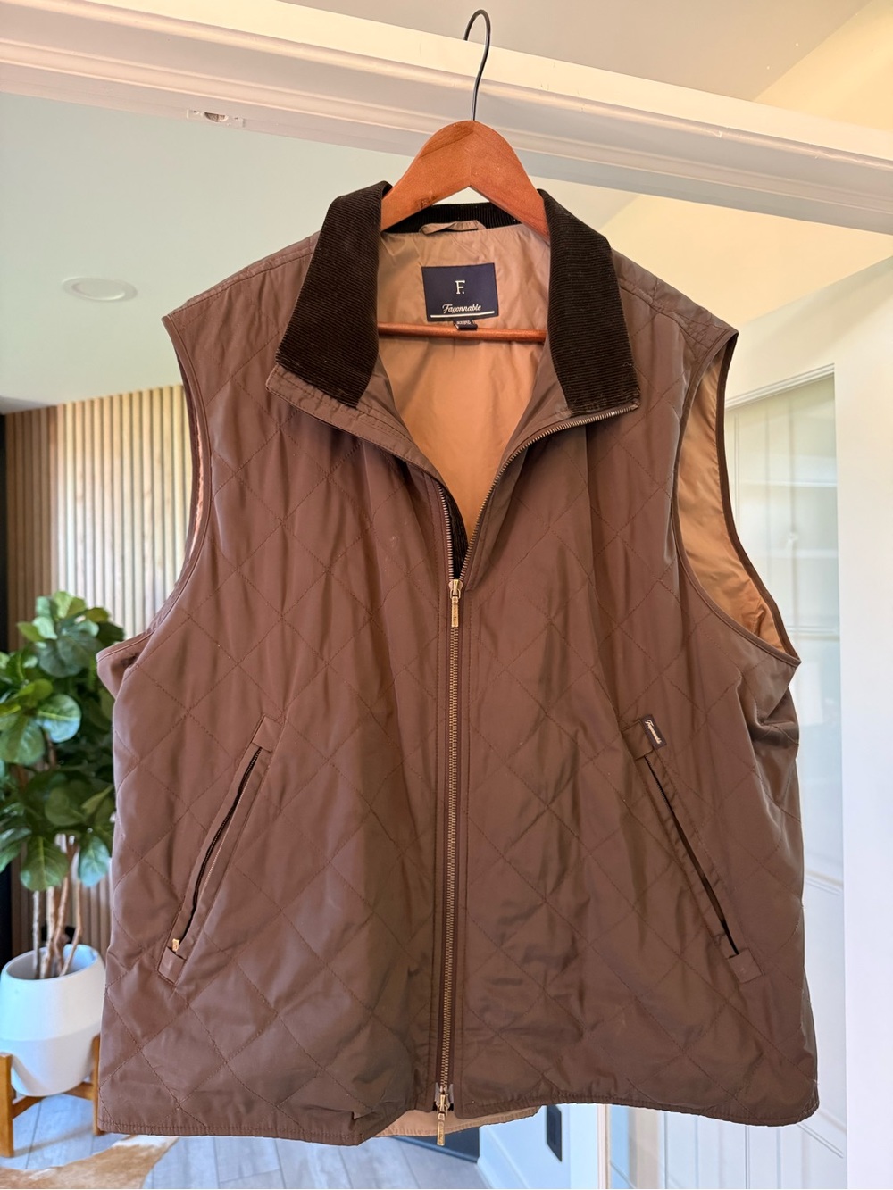 Faconnable Quilted Brown Men's Vest